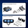 Accesorios de instalación Kit Faros de luz de carretera y de cruce LED 110W Tres lentes Bi-LED Blanco Ámbar Estanco IP67 12 V 24
