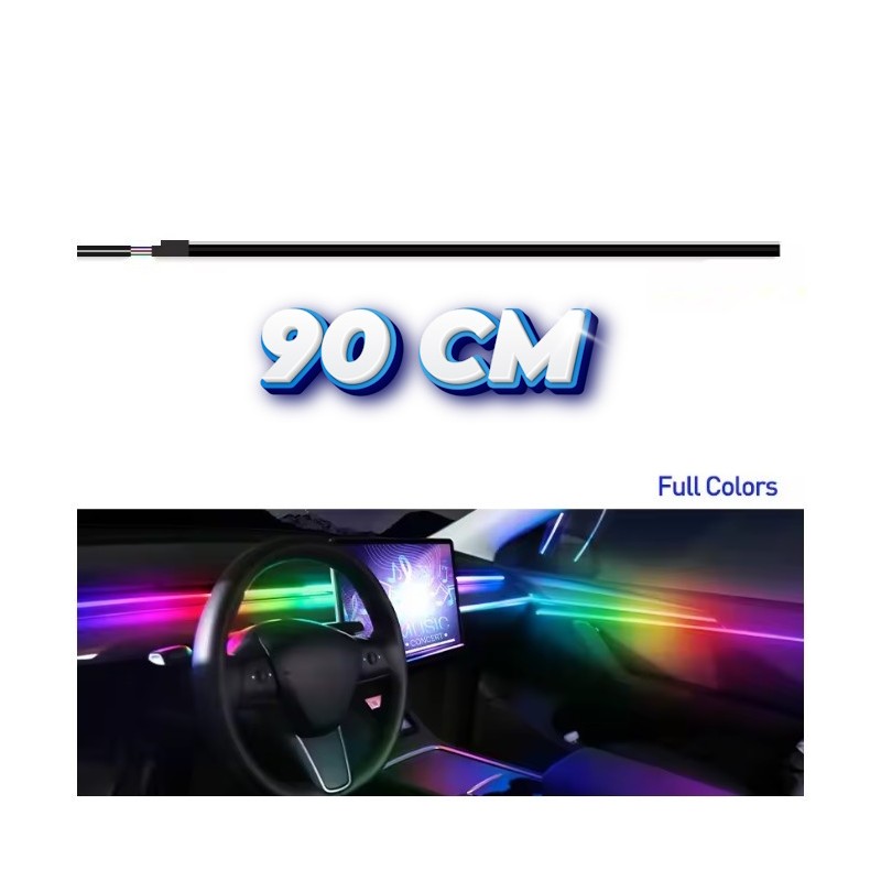 Un Pezzo RGB Acrylic FULL LED Light 90 CM Luce Ambiente Symphony Interni Auto Decorativa Fibra Ottica Cruscotto