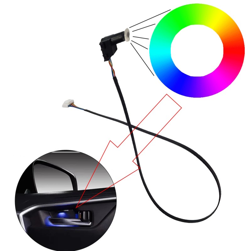 Luz ambiental RGB LED de una pieza para manija de puerta Symphony, decoración para interior de coche