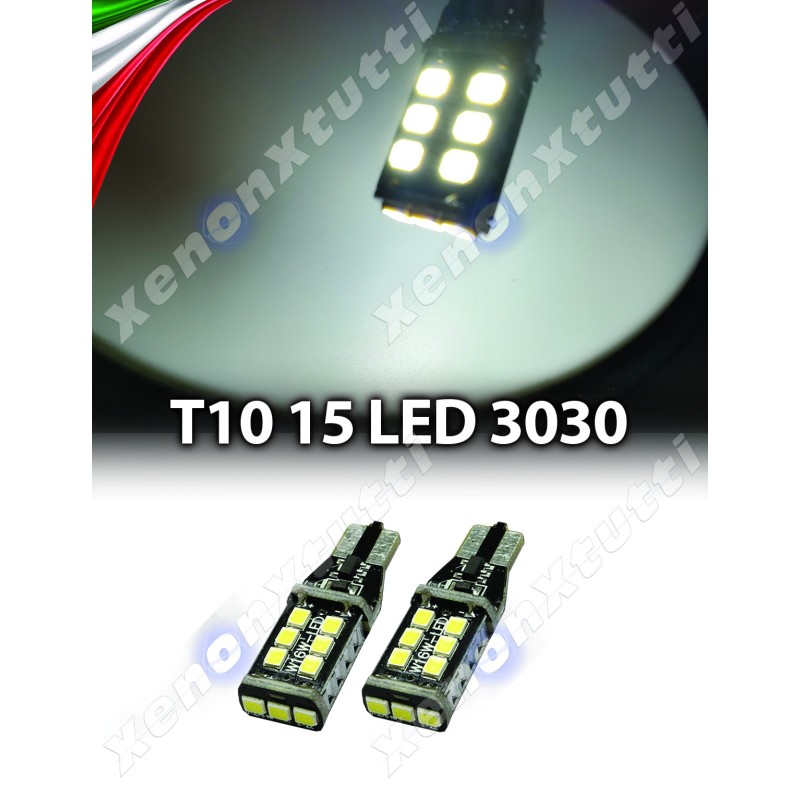 2 LED T10 15 LED CANBUS T10 W5W 800 lúmenes