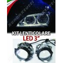 KIT FARI BI-LED LENTICOLARE H4 H1 H7