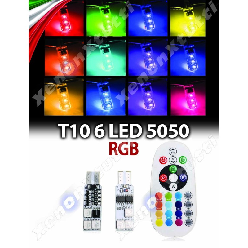 T10 W5W RGB CON MANDO A DISTANCIA