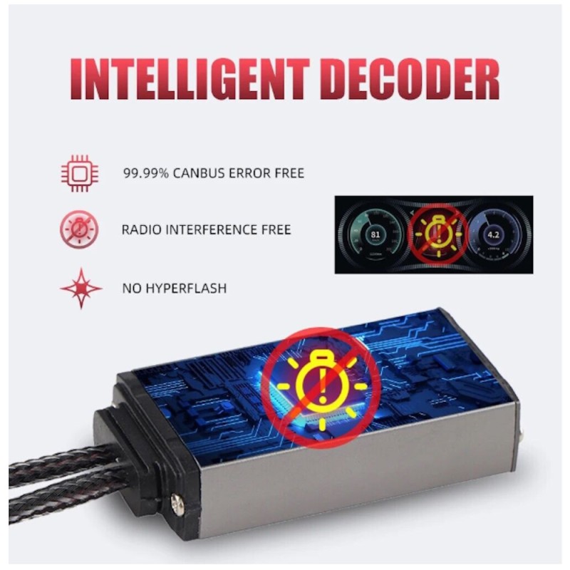 decoder Lampade Led H7 T8 LIGHT 6000K Uniforme Intelligent Canbus
