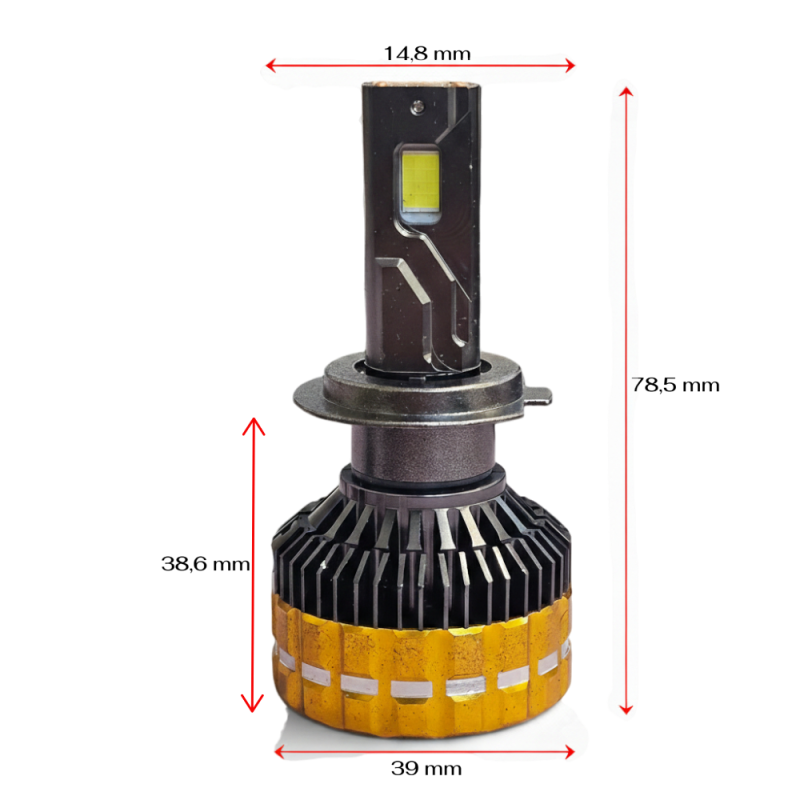 Kit LED H7 de 3 potencias: 133W, 90W, 55W y estroboscópico para lenticular y parabólico, radio definido de muy alta potencia.