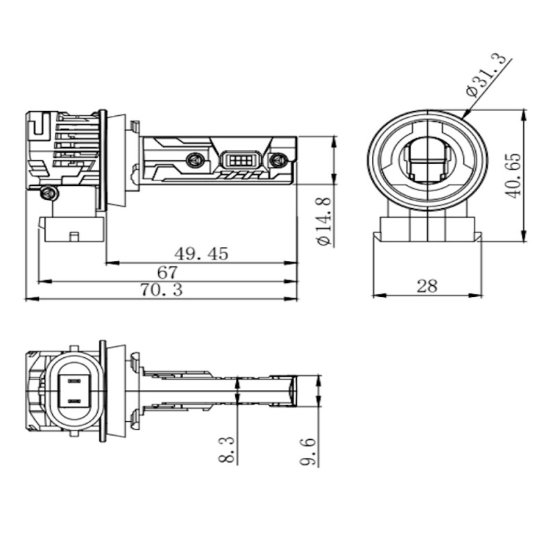 Bombillas LED ultracompactas, tamaño H9, luz potente, 6000 K, 90 W, súper brillantes, CanBus, Plug & Play, con ventilador.