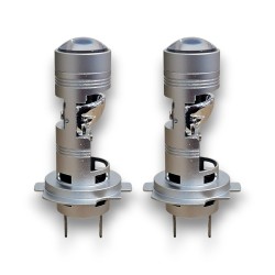 Coppia Mini Lente H7 LED 6000k Funzione Anabbagliante No Ombre no Accecamento