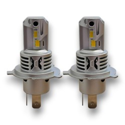 Lampade Led H4 Vintage CORTE 30W 3000K con VENTOLA 3000K Gialle Canbus H19 Stessa Misura Originale REVOLUTION