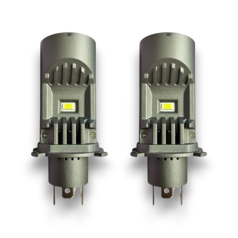Kit Proiettore Mini H4 Bi-Led Lenticolare All In One 70W T25 Anabbagliante Abbagliante