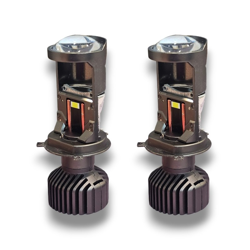 Mini Lenticolare H4 80W Alta Potenza 6000K Radius LENS Doppio Copper Pipe