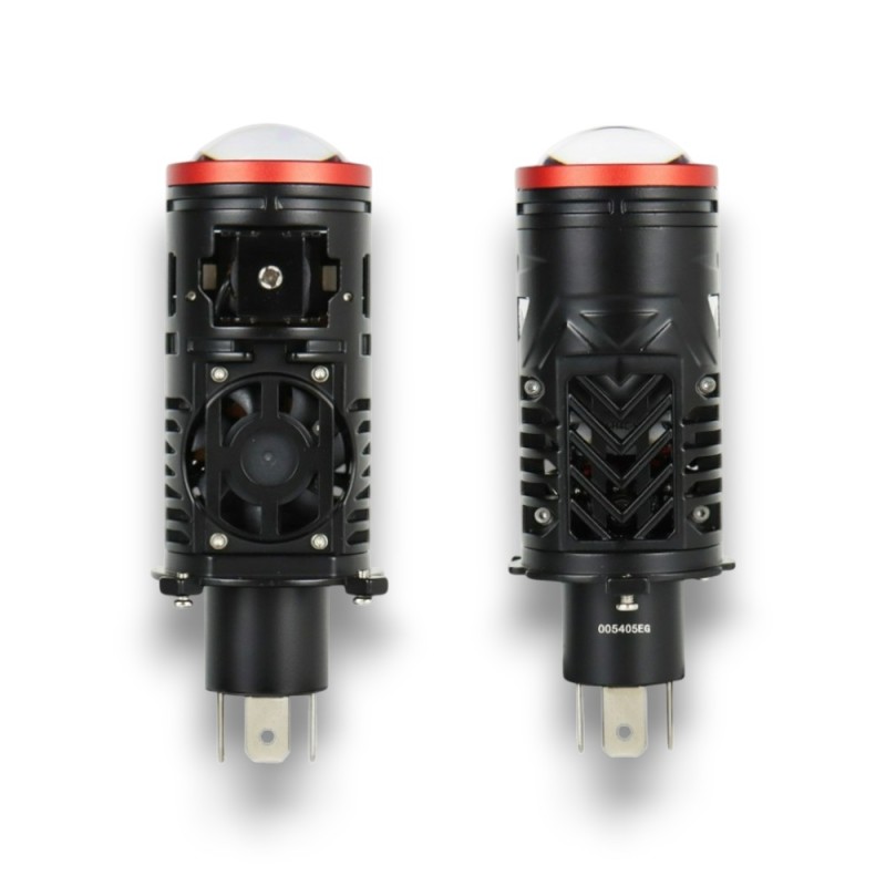 Kit Proiettore Mini H4 Bi-Led + Laser Lenticolare 55W All In One