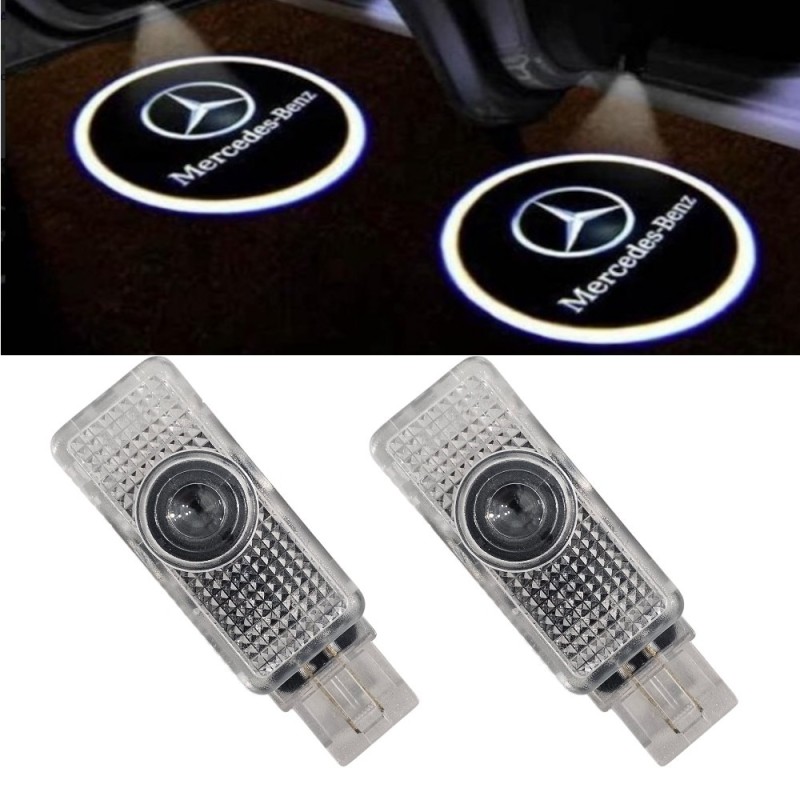Luces LED de cortesía para puertas con proyectores de logotipos para Mercedes W203, R171, R199, W209 y W240
