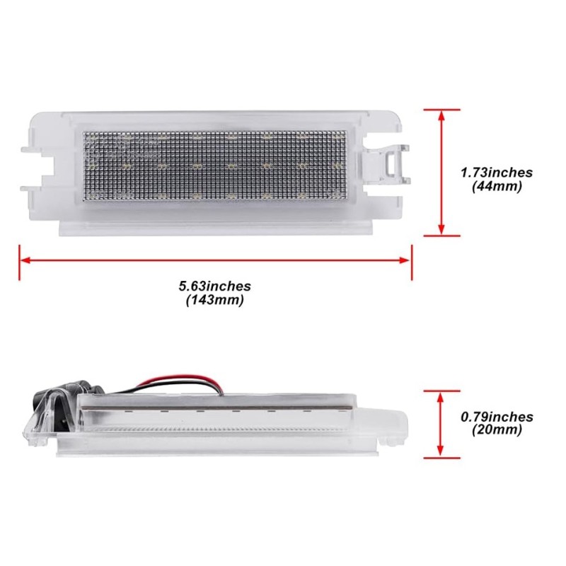 misure Plafoniere Led Targa Dacia Renault Tecnologia CANBUS 6000k Placchetta