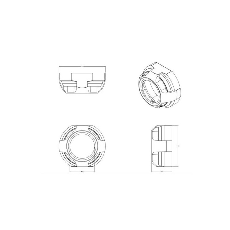 Measurements Pair of Covers for 3-Inch Lenticular Mask Shell Z129B Apollo 2.0