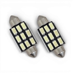 Par de LED Festoon C5W, 9 LED SV8.5, Canbus de 39 mm, chips 5630, luz fría, 7000 K