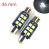 Pair of C5W SV8.5 36mm LED Torpedo Lights with 6 Super-Bright 3030 Canbus Chips 6000K Cold White