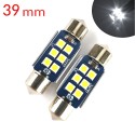 Pair of C5W SV8.5 39mm LED Torpedo Lights with 6 Super-Bright 3030 Canbus Chips 6000K Cold White