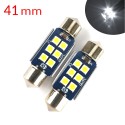 Pair of C5W SV8.5 41mm LED Torpedo Lights with 6 Super-Bright 3030 Canbus Chips 6000K Cold White