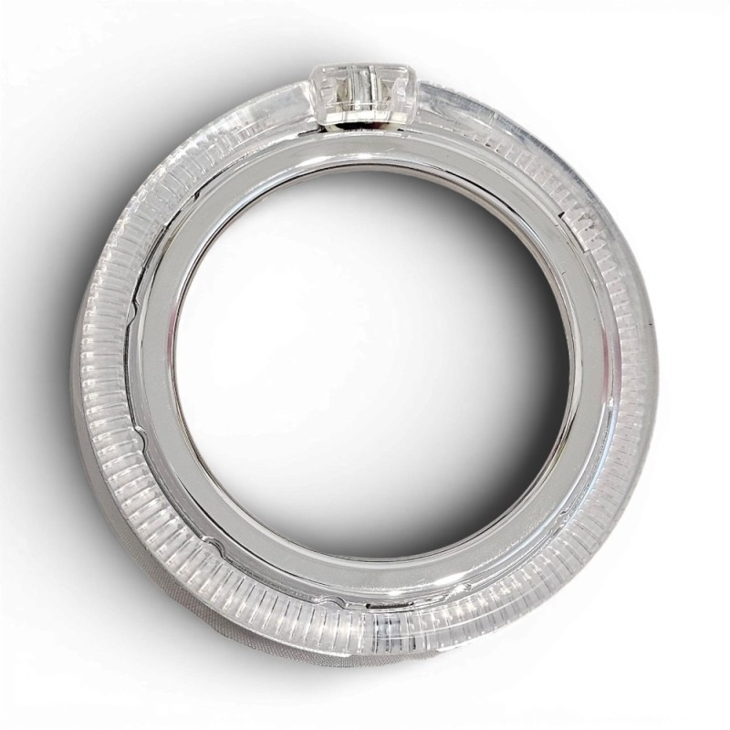 desde arriba Par de cubiertas para lenticulares G117 de 3" cromados con LED ángel blanco