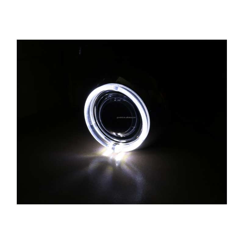 Par de cubiertas cromadas para faros lenticulares G117 de 3" con ojos de ángel blancos