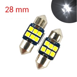 Par de Torpedos 28MM LED CANBUS 6 Smd 3030 TORPEDOS SUPER BRILLANTES