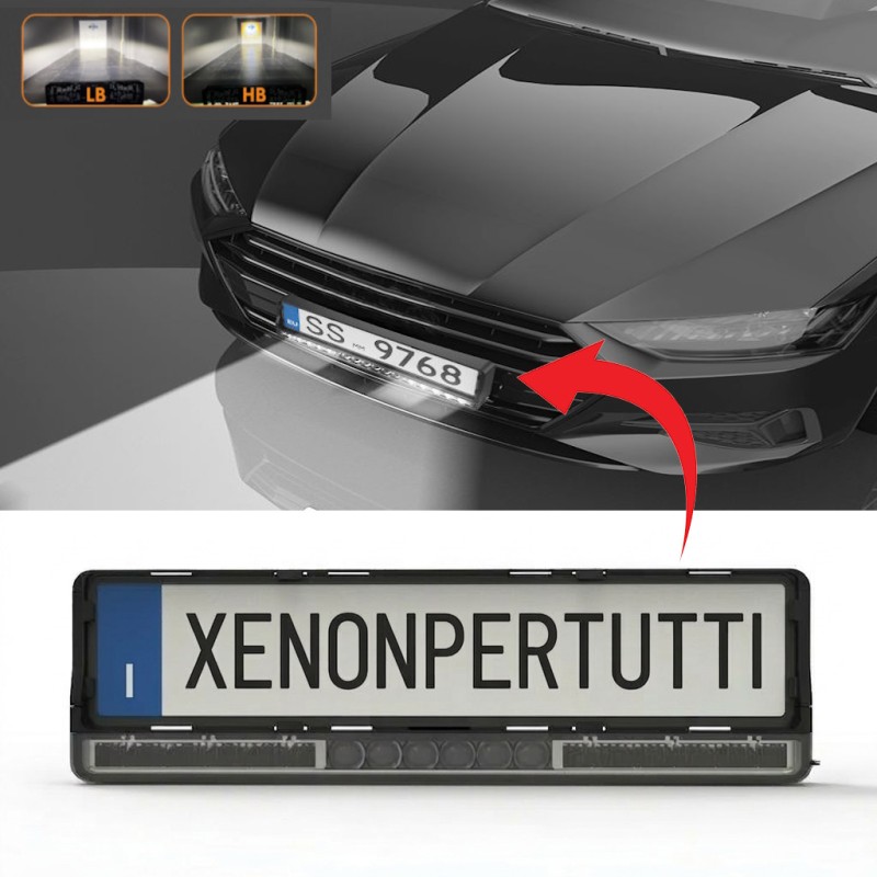 License Plate Holder LED Position Low Beam High Beam 6000k Cool White