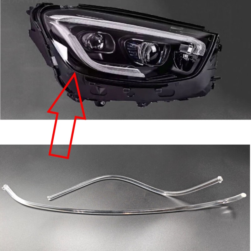 Guía de luz de tubo acrílico para faro delantero derecho de repuesto Mercedes W253 X253 con luz diurna de fibra óptica de polica
