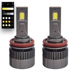 H11 Chameleon LED Kit 3000K 4300K 5000K 6000K and Lenticular Strobe and Parabola