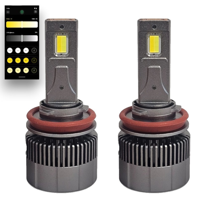 H11 Chameleon LED Kit 3000K 4300K 5000K 6000K and Lenticular Strobe and Parabola