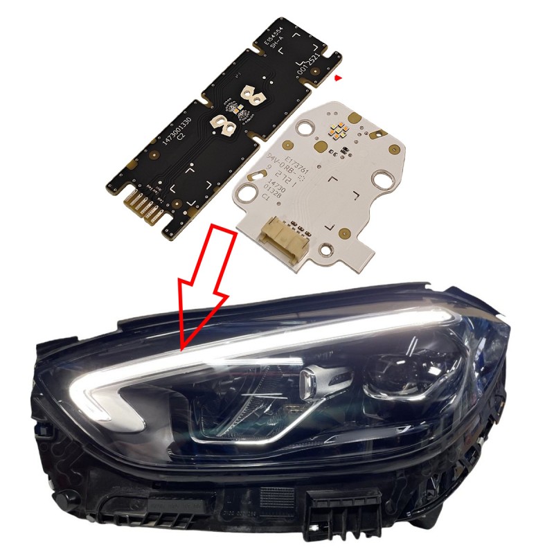 Mercedes W206 LED Headlight Module with Left Turn Signals and DRL
