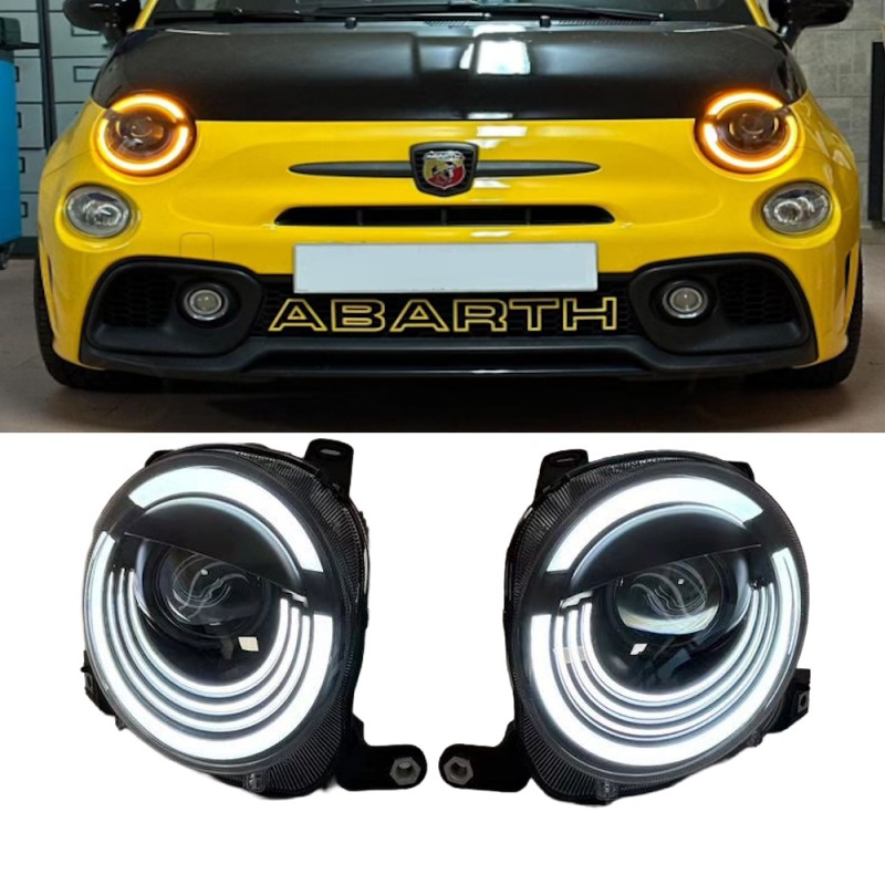 fasro full led fiat 500 e Abarth 595 diurna e freccia