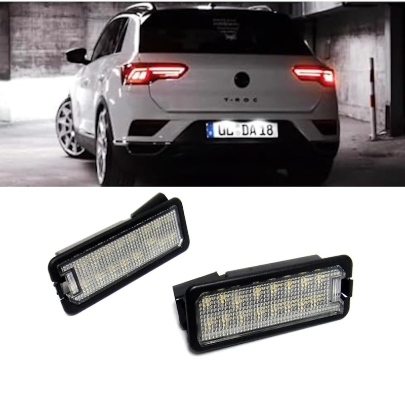 Plafoniera Led Targa per VOLKSWAGEN T-Roc Restyling tecnologia CANBUS Kit 6000k Luce Bianca