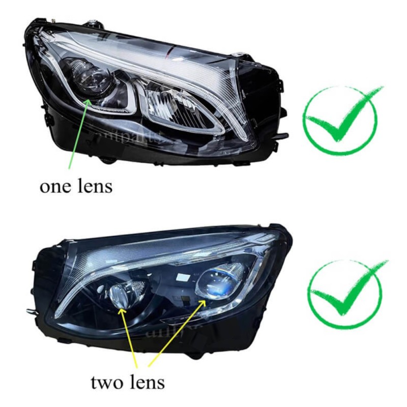 fari compatibili Fibra Ottica Policarbonato DRL Sinistro Mercedes-Benz GLC W253 2015-19 Ricambio Tube Light Guide