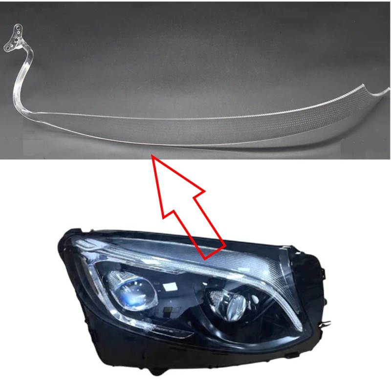 Guía de luz de tubo de repuesto para la luz diurna (DRL) derecha de policarbonato con fibra óptica del Mercedes-Benz GLC W253
