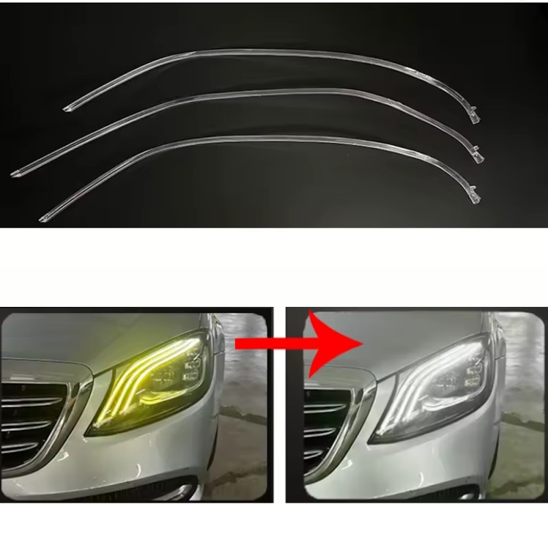 Fibra Ottica Policarbonato DRL Sinistro Mercedes-Benz W222 Ricambio Tube Light Guide