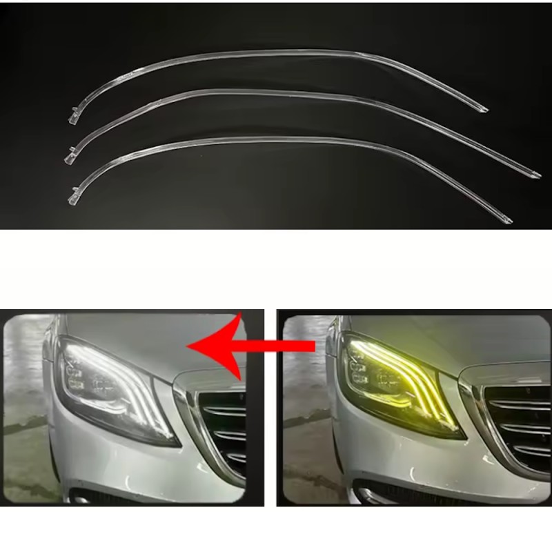 Guía de luz de tubo de repuesto para Mercedes-Benz W222 con tubo de policarbonato de fibra óptica DRL derecho
