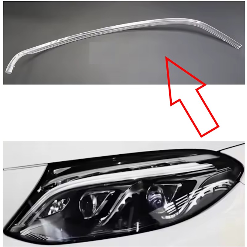 Guía de luz de tubo de repuesto para la luz diurna (DRL) izquierda de policarbonato con fibra óptica para Mercedes-Benz GLE-Clas