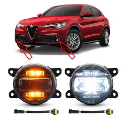 Faretti Fendinebbia Led Alfa Romeo STELVIO 6000k + DRL e Indicatore di Direzione Canbus