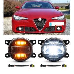 Faros antiniebla LED Alfa Romeo Giulia 6000k + DRL y señal de giro Canbus