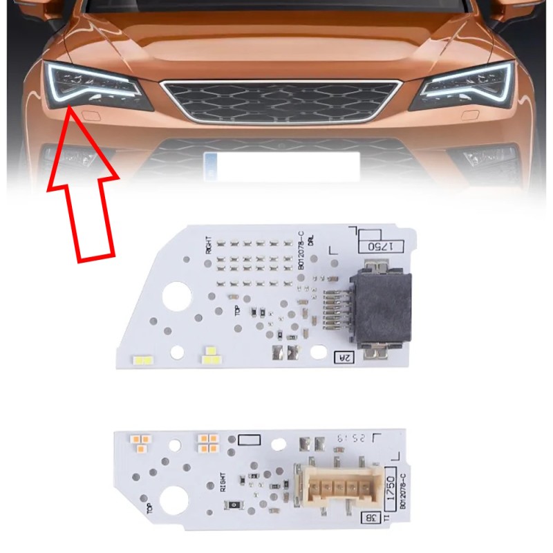 Módulo LED 575941476 90125310 Seat Ateca KH7 Derecho B012078-C Luz de circulación diurna DRL e intermitente