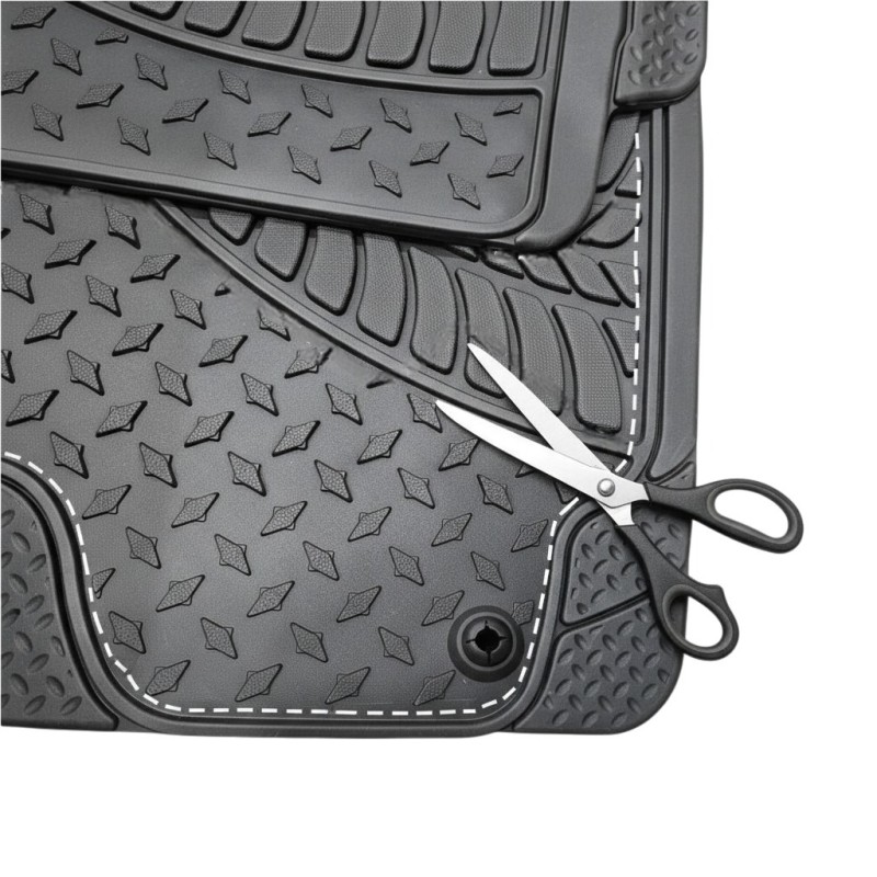 cuttable with scissors Set of 4 Universal Monza Car Mats Non-slip Premium PVC NBR Blend Cuttable
