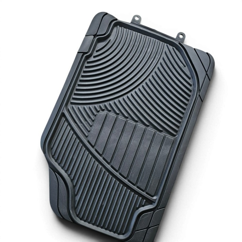 Juego de 4 alfombrillas universales INTERLAGOS para coche, delanteras derechas, antideslizantes, de PVC y NBR, recortables.