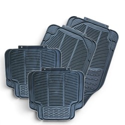 Set of 4 Universal SILVERSTONE Car Mats, Non-Slip PVC/NBR Mix