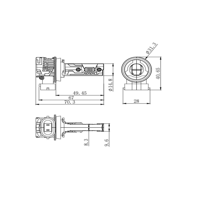 misrure Lampade Led H9 STRONG LIGHT 6000K 45W Reale Mini Super Luminoso Ultracompatto CanBus Plug & Play con Ventola