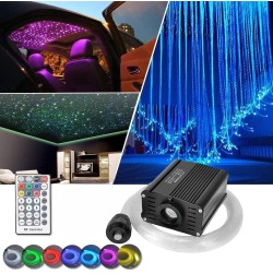Kit Starry Sky Fibra Óptica RGBW LED 16W 550 uds 0.75MM Bluetooth APP para Smartphone