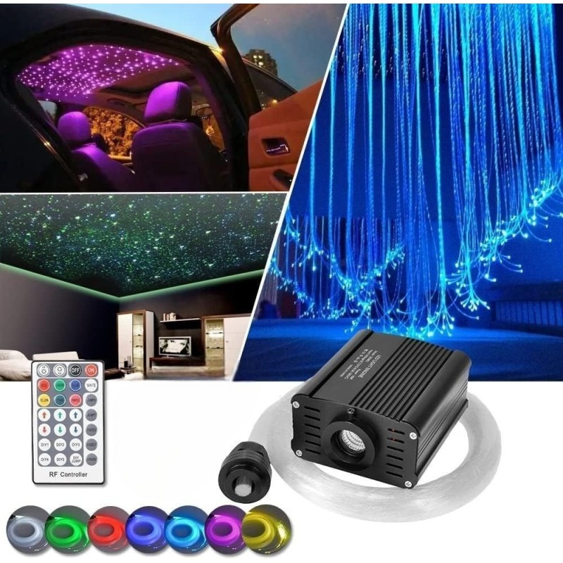 Kit Cielo Stellato Fibra Ottica RGBW LED 16W 550 pcs 0.75MM Bluetooth APP per Smartphone