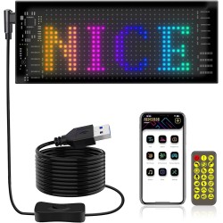 70 x 173 LED Display Panel Flexible Programmable Windshield Bluetooth Animation
