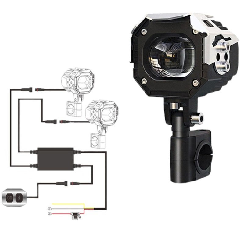 connessione Fari Led Aggiuntivi Bi-Led M50 Anabbaglianti 3000k Abbaglianti 6000k 60W a Faretto