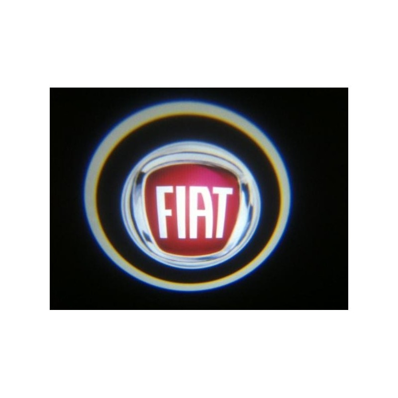 immagine Proiettore Logo LED FIAT Pandina per Portiera con Batteria no Fori no Connessioni Plug & Play