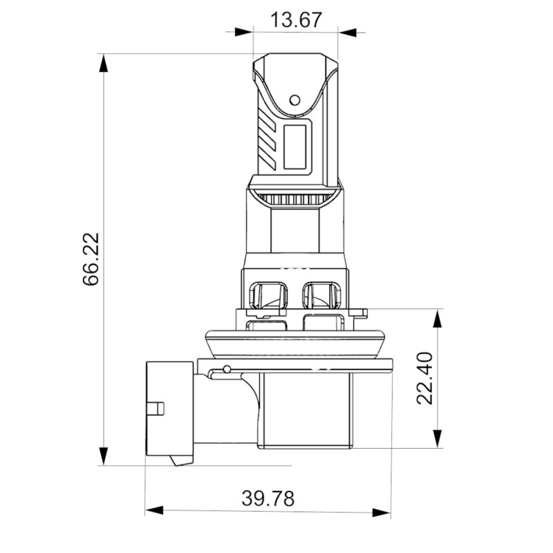 Size H11 LED Lamps Approved ECE R37 6000K + Uniform Retrofit Same Original Size