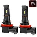 Lampade Led H11 Omologate ECE R37 6000K + Uniforme Retrofit Stessa Misura Originale